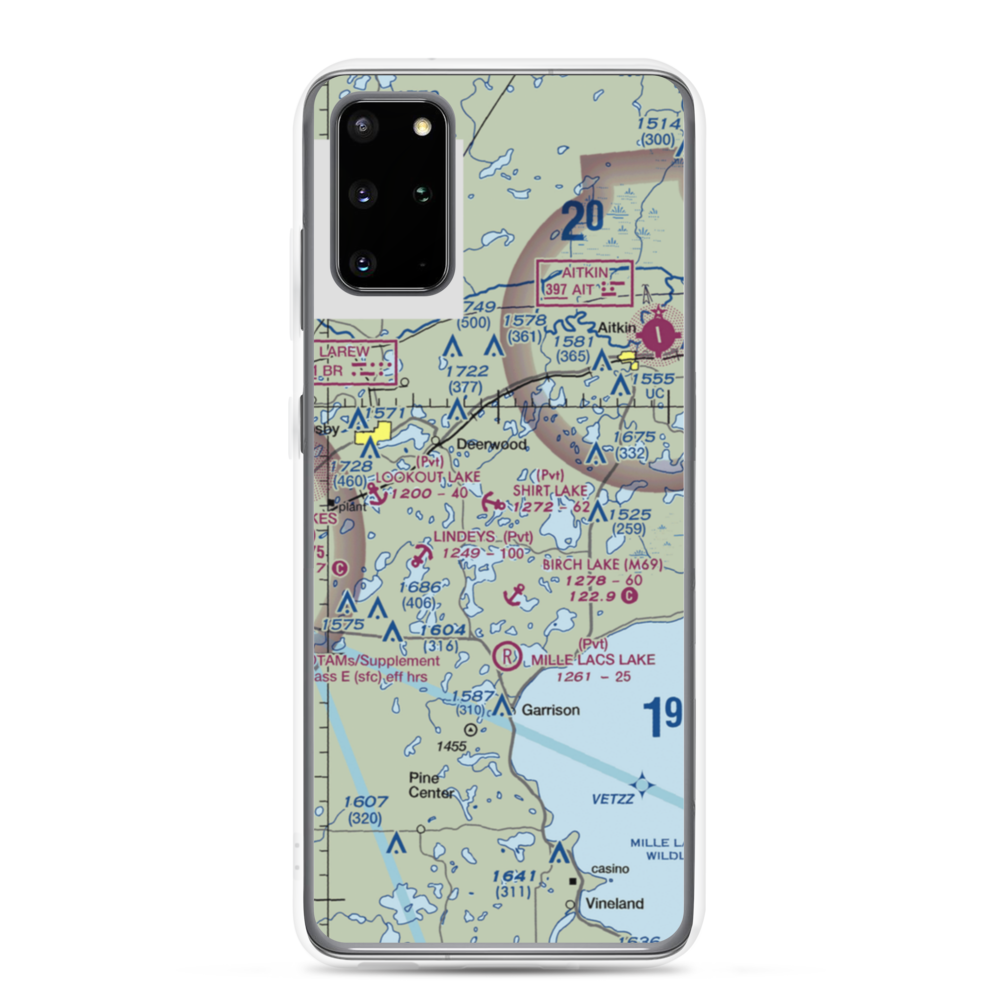 Shirt Lake Seaplane Base (25MN) VFR Sectional Samsung Case Samsung Galaxy S20 Plus model shown