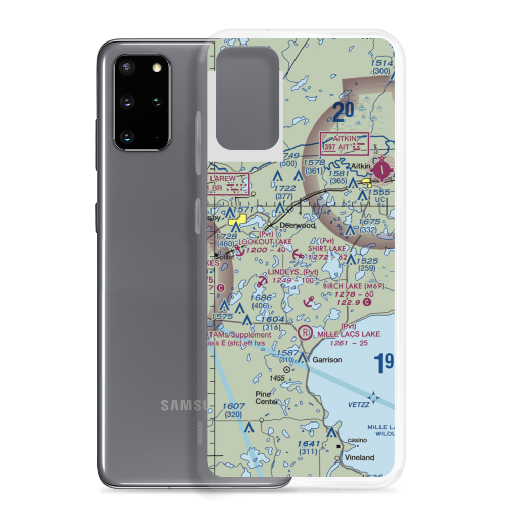 Shirt Lake Seaplane Base (25MN) VFR Sectional Samsung Case Samsung Galaxy S20 Plus model shown