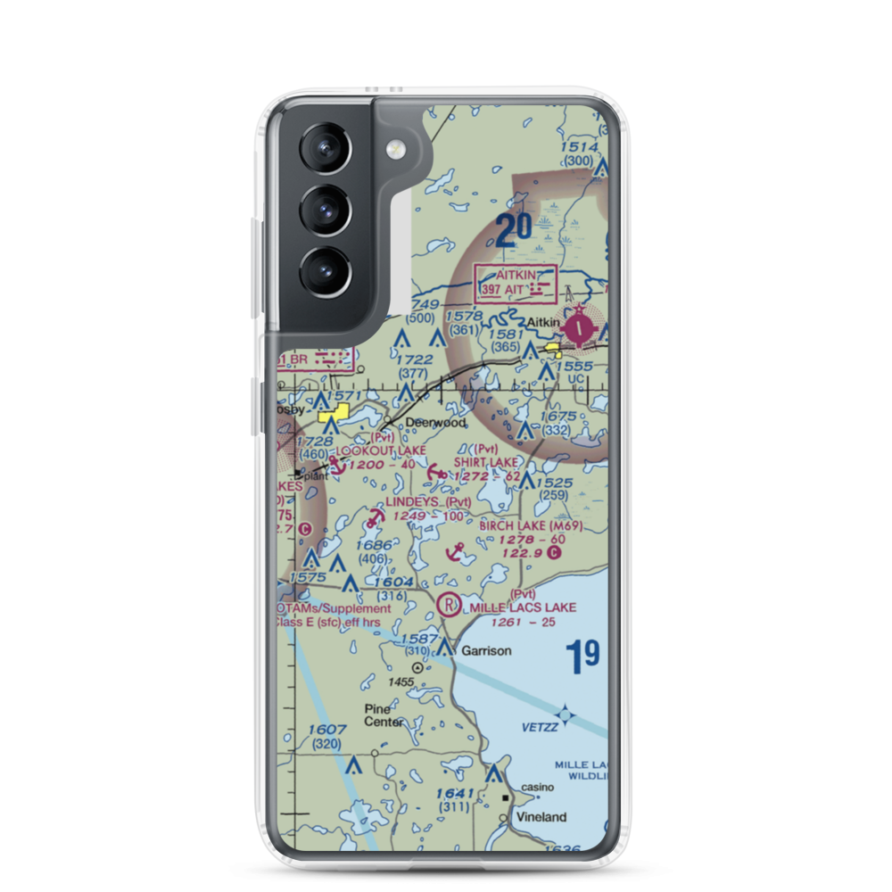 Shirt Lake Seaplane Base (25MN) VFR Sectional Samsung Case Samsung Galaxy S21 model shown