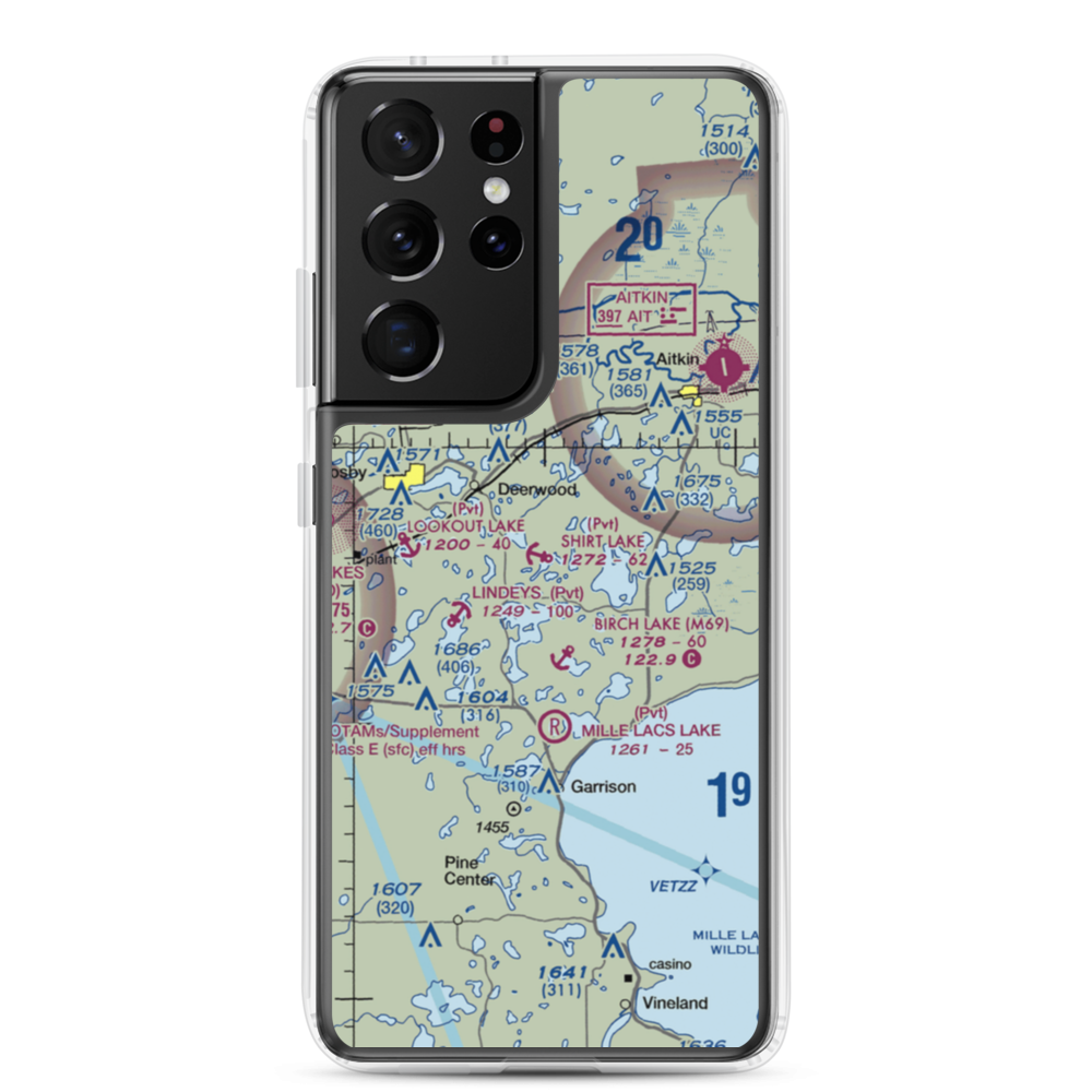 Shirt Lake Seaplane Base (25MN) VFR Sectional Samsung Case Samsung Galaxy S21 Ultra model shown