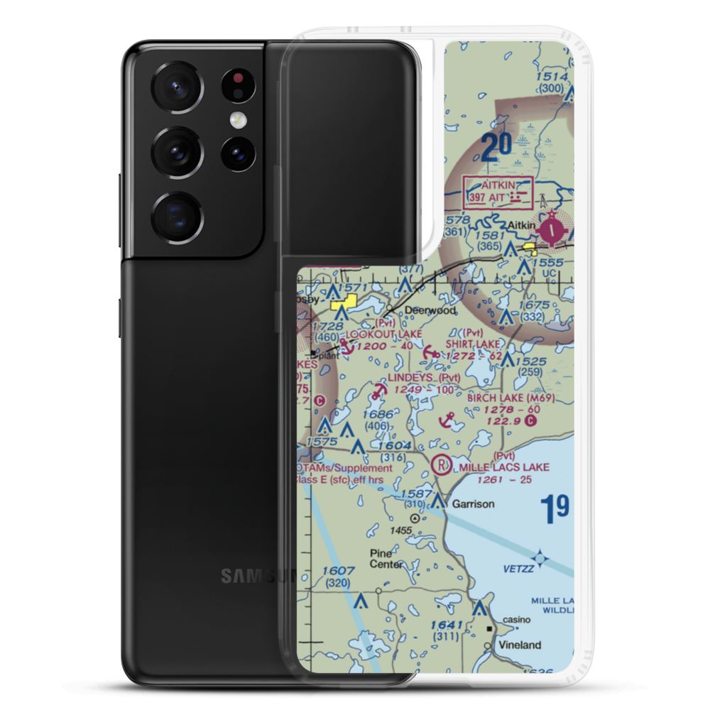 Shirt Lake Seaplane Base (25MN) VFR Sectional Samsung Case Samsung Galaxy S21 Ultra model shown