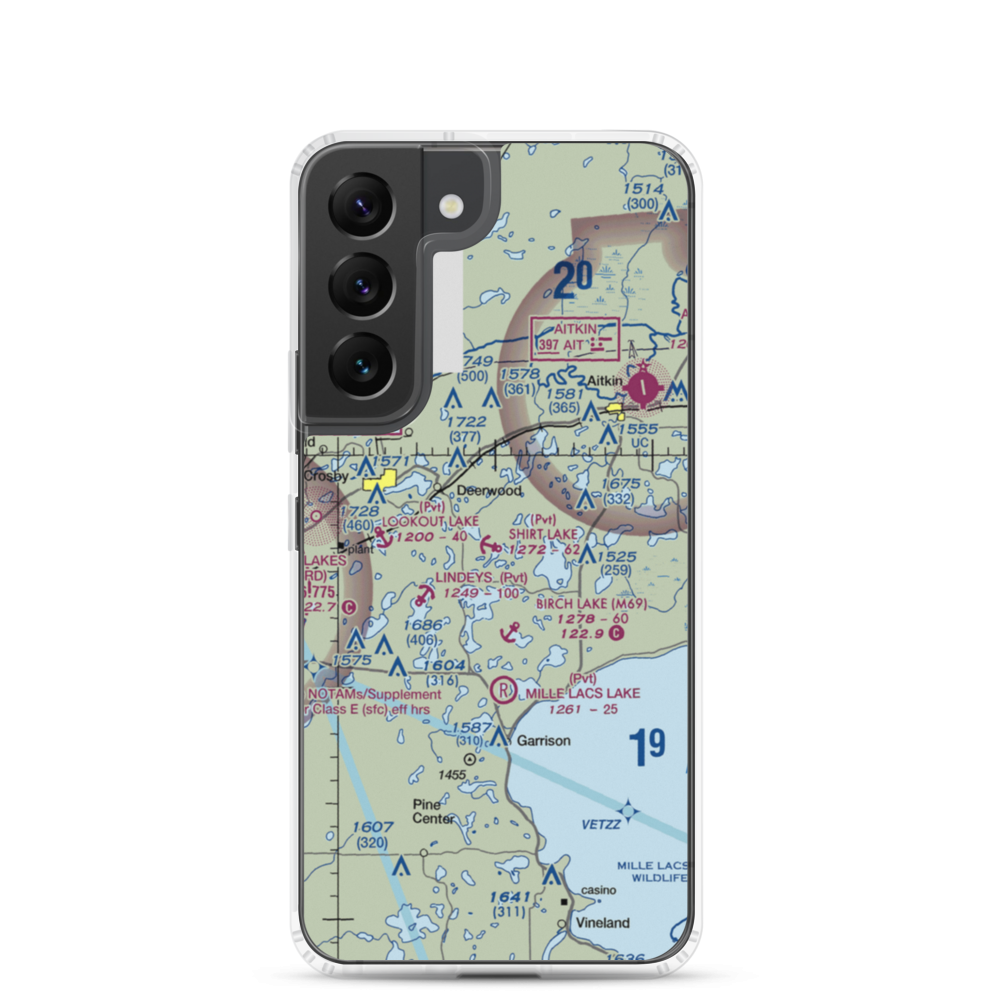 Shirt Lake Seaplane Base (25MN) VFR Sectional Samsung Case Samsung Galaxy S22 model shown
