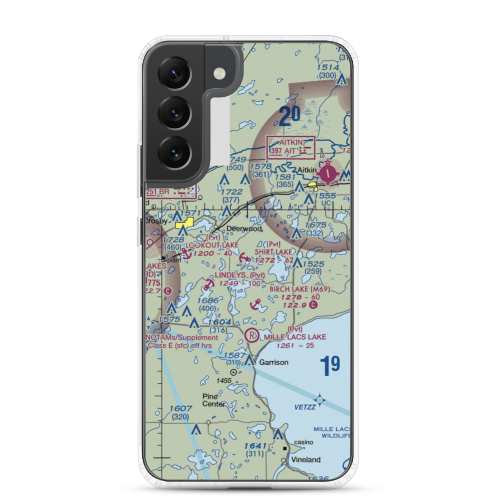 Shirt Lake Seaplane Base (25MN) VFR Sectional Samsung Case Samsung Galaxy S22 Plus model shown