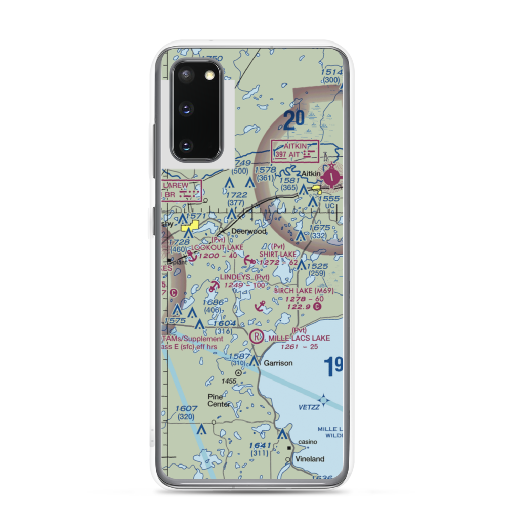 Shirt Lake Seaplane Base (25MN) VFR Sectional Samsung Case Samsung Galaxy S20 model shown