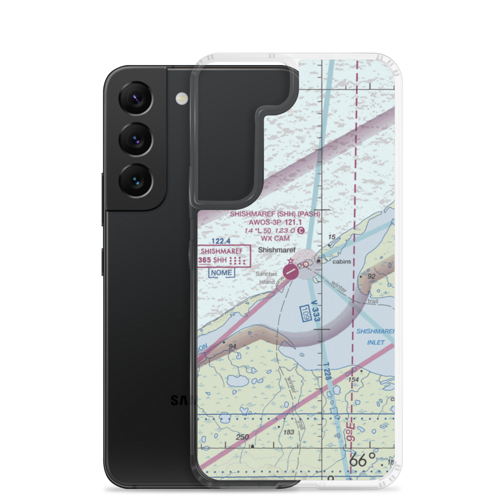 Shishmaref Airport (SHH) VFR Sectional Samsung Case Samsung Galaxy S22 model shown
