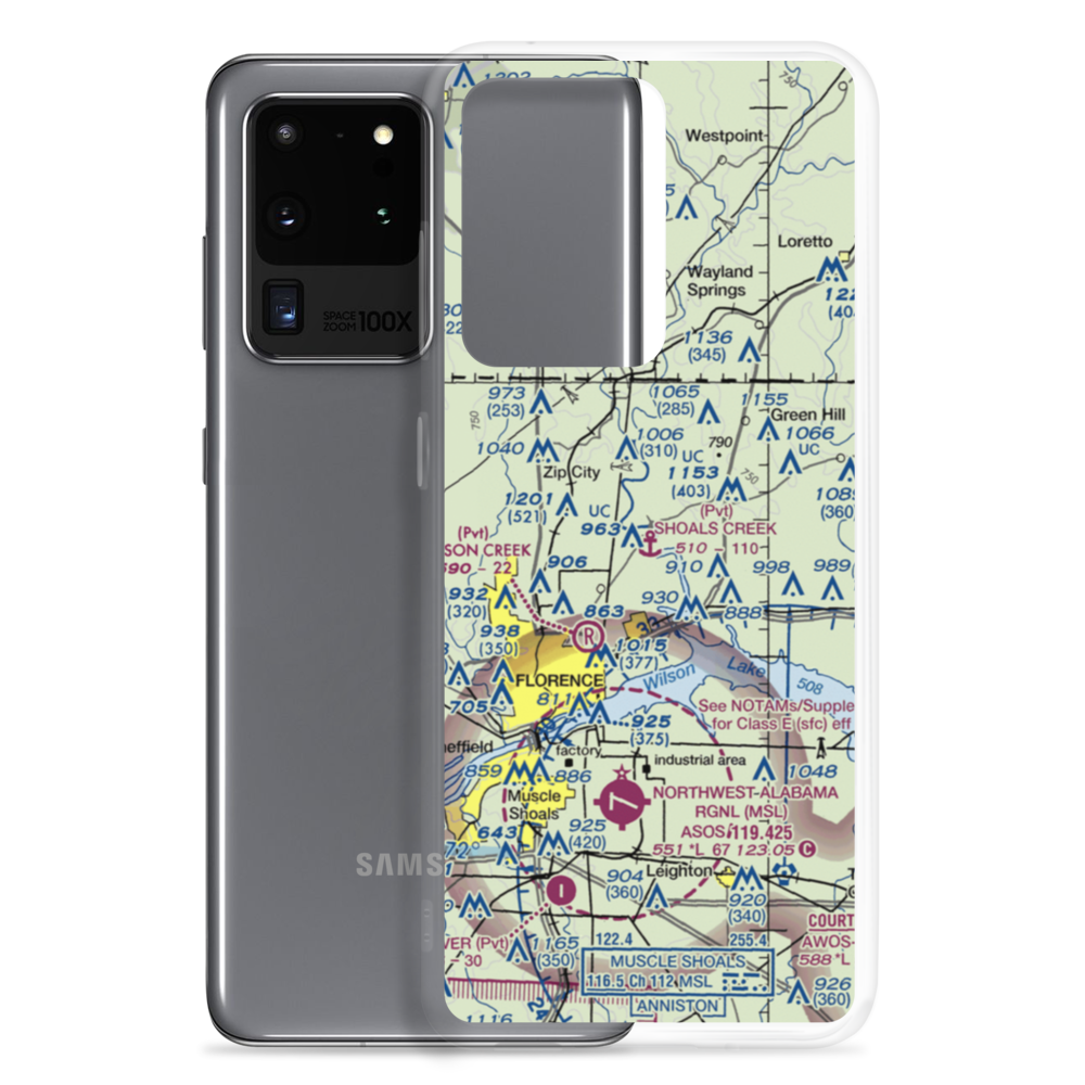 Shoals Creek Seaplane Base (AL46) VFR Sectional Samsung Case Samsung Galaxy S20 Ultra model shown