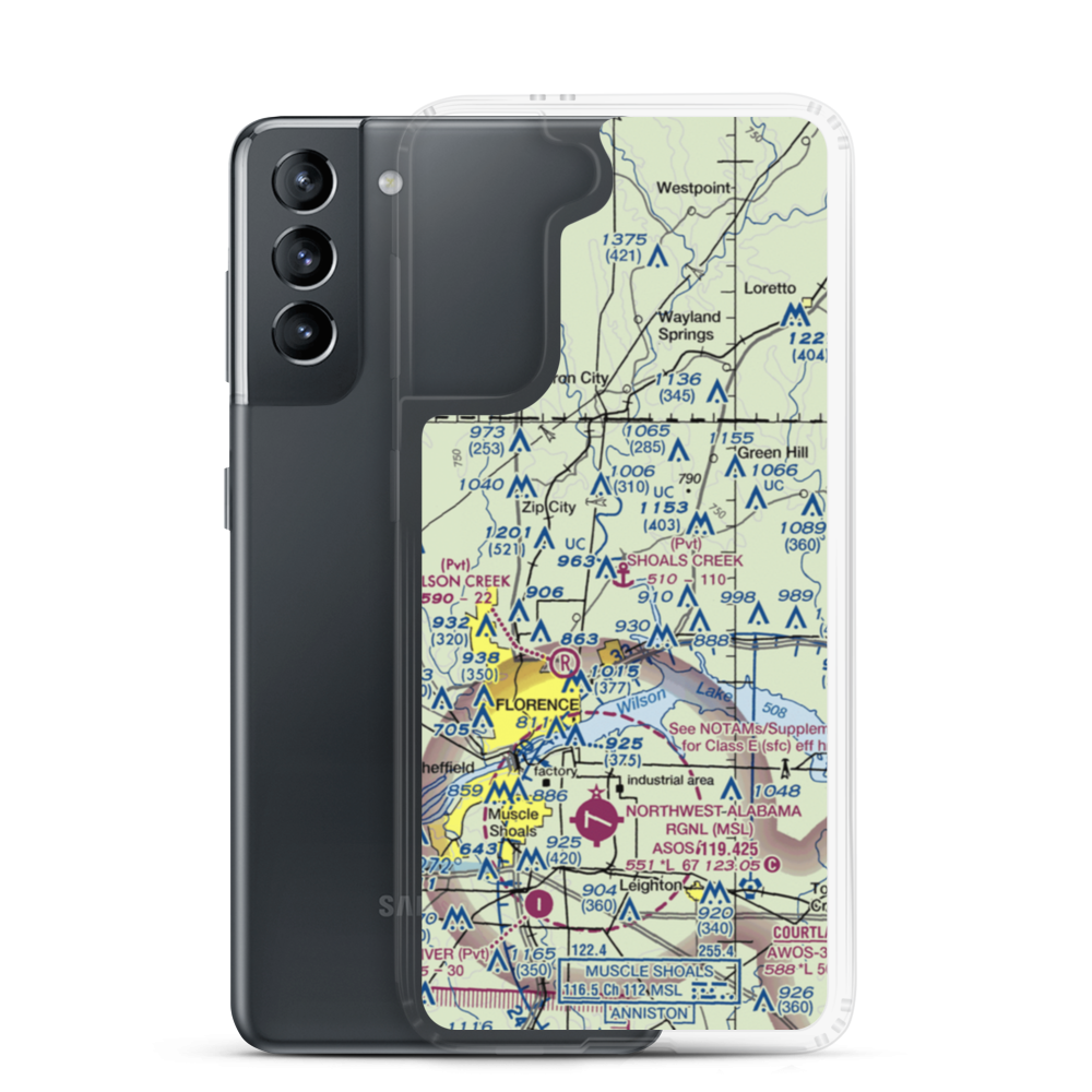 Shoals Creek Seaplane Base (AL46) VFR Sectional Samsung Case Samsung Galaxy S21 model shown