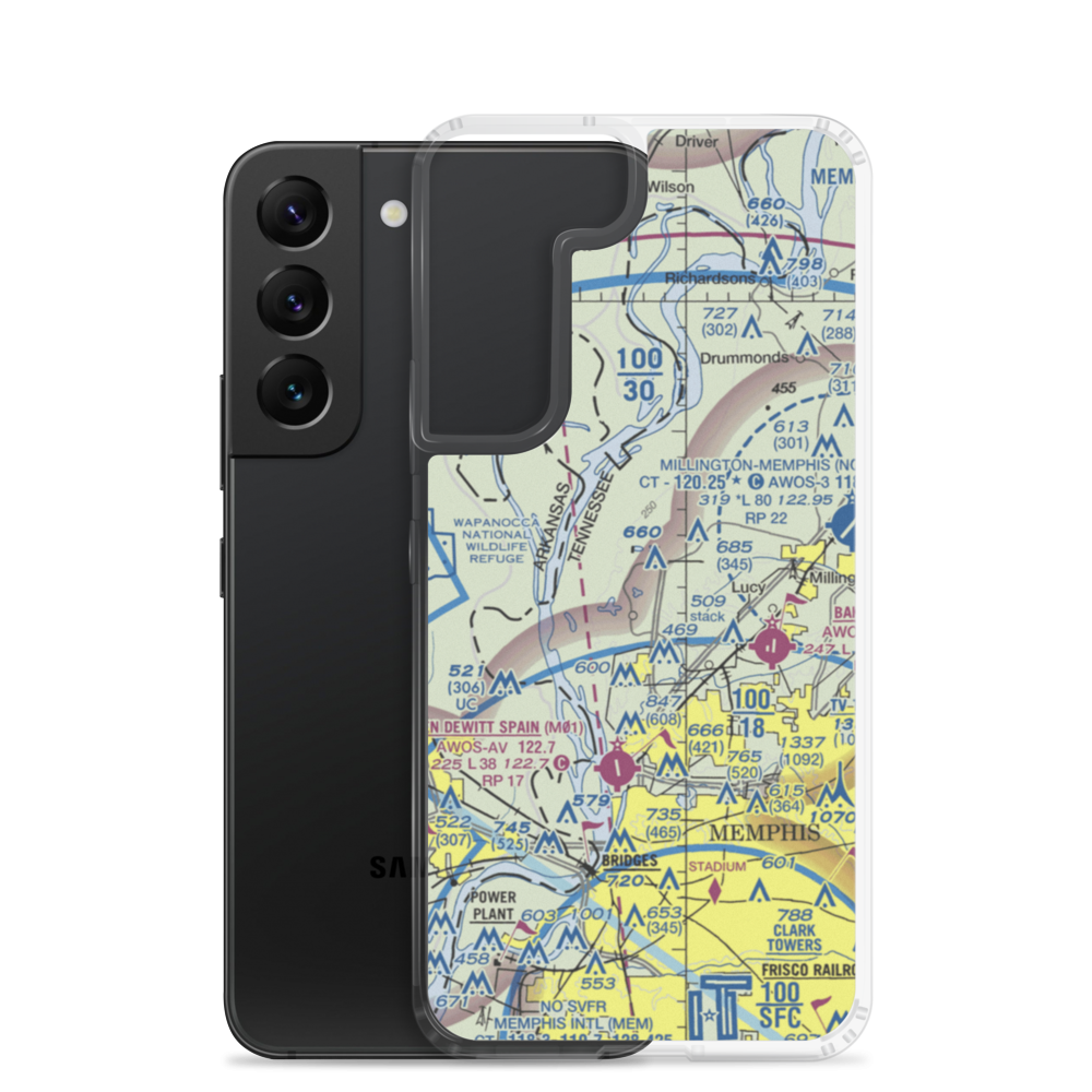 Shoemaker-Shelby Forest Airport (2TN4) VFR Sectional Samsung Case Samsung Galaxy S22 model shown