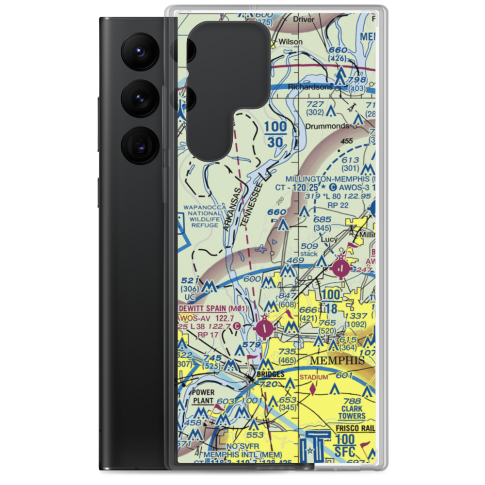 Shoemaker-Shelby Forest Airport (2TN4) VFR Sectional Samsung Case Samsung Galaxy S22 Ultra model shown