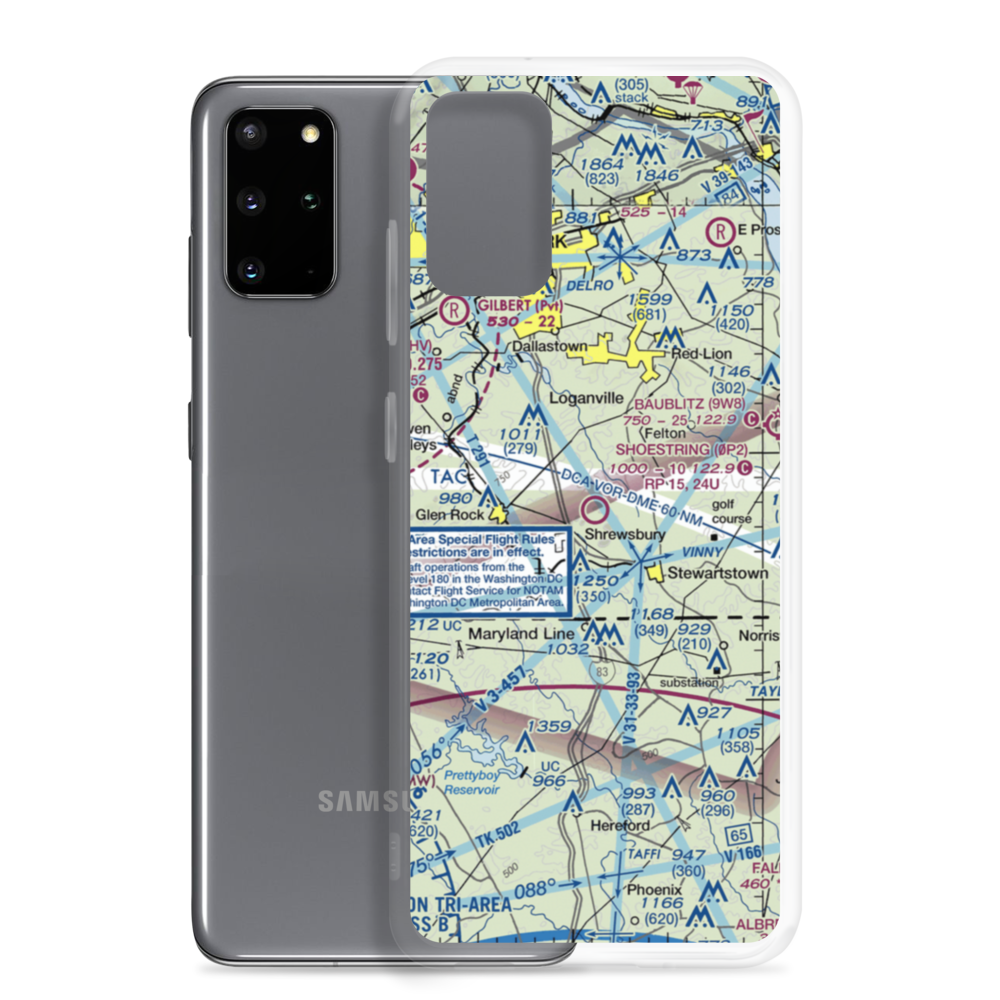 Shoestring Aviation Airfield (0P2) VFR Sectional Samsung Case Samsung Galaxy S20 Plus model shown