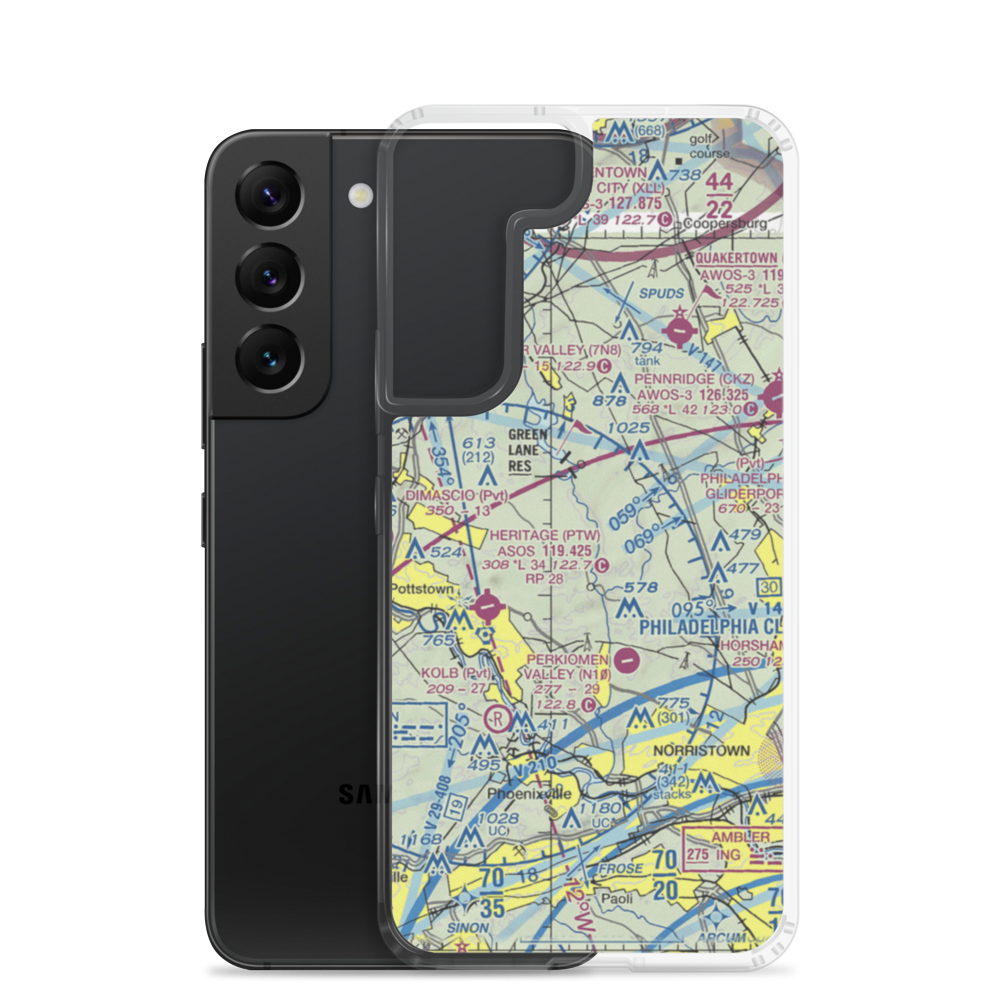 Shontz Airport (74PA) VFR Sectional Samsung Case Samsung Galaxy S22 model shown
