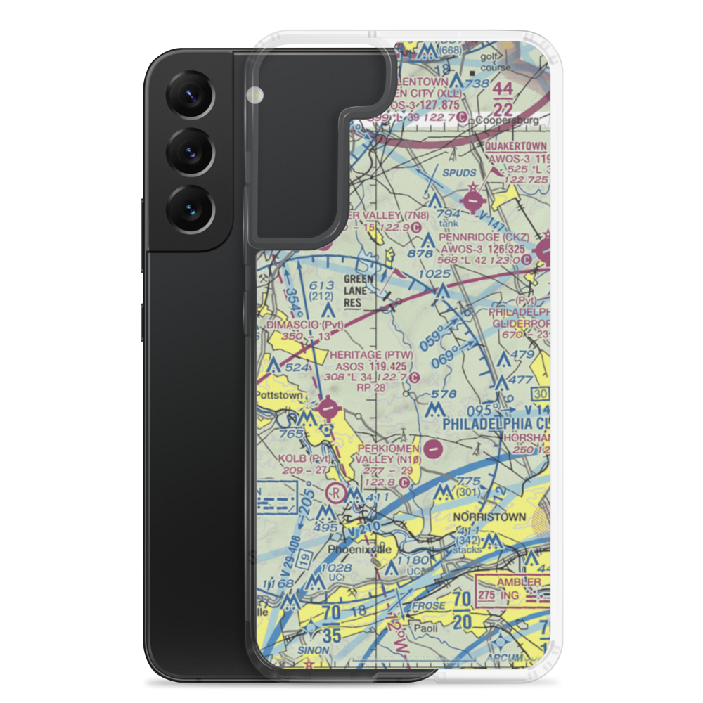 Shontz Airport (74PA) VFR Sectional Samsung Case Samsung Galaxy S22 Plus model shown