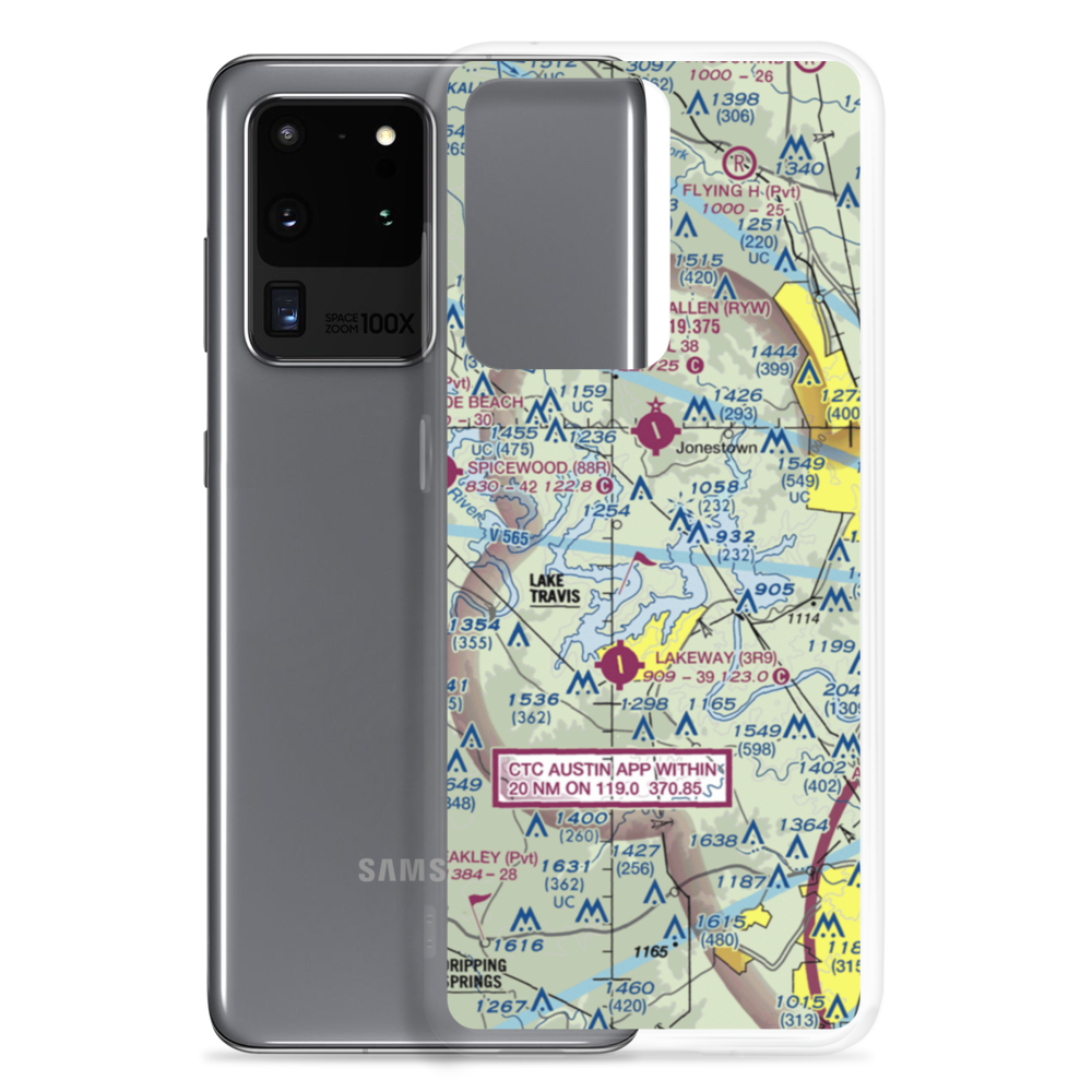 Shoreline Ranch Airport (1TX4) VFR Sectional Samsung Case Samsung Galaxy S20 Ultra model shown