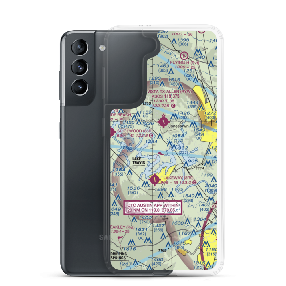 Shoreline Ranch Airport (1TX4) VFR Sectional Samsung Case Samsung Galaxy S21 model shown