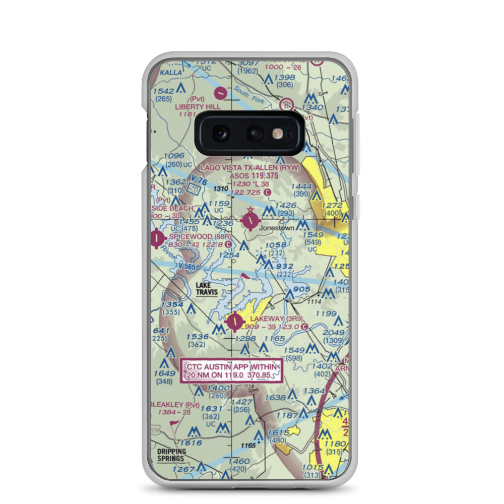 Shoreline Ranch Airport (1TX4) VFR Sectional Samsung Case Samsung Galaxy S10e model shown