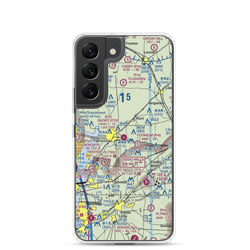 Short Stop Airport (8TA5) VFR Sectional Samsung Case Samsung Galaxy S22 model shown