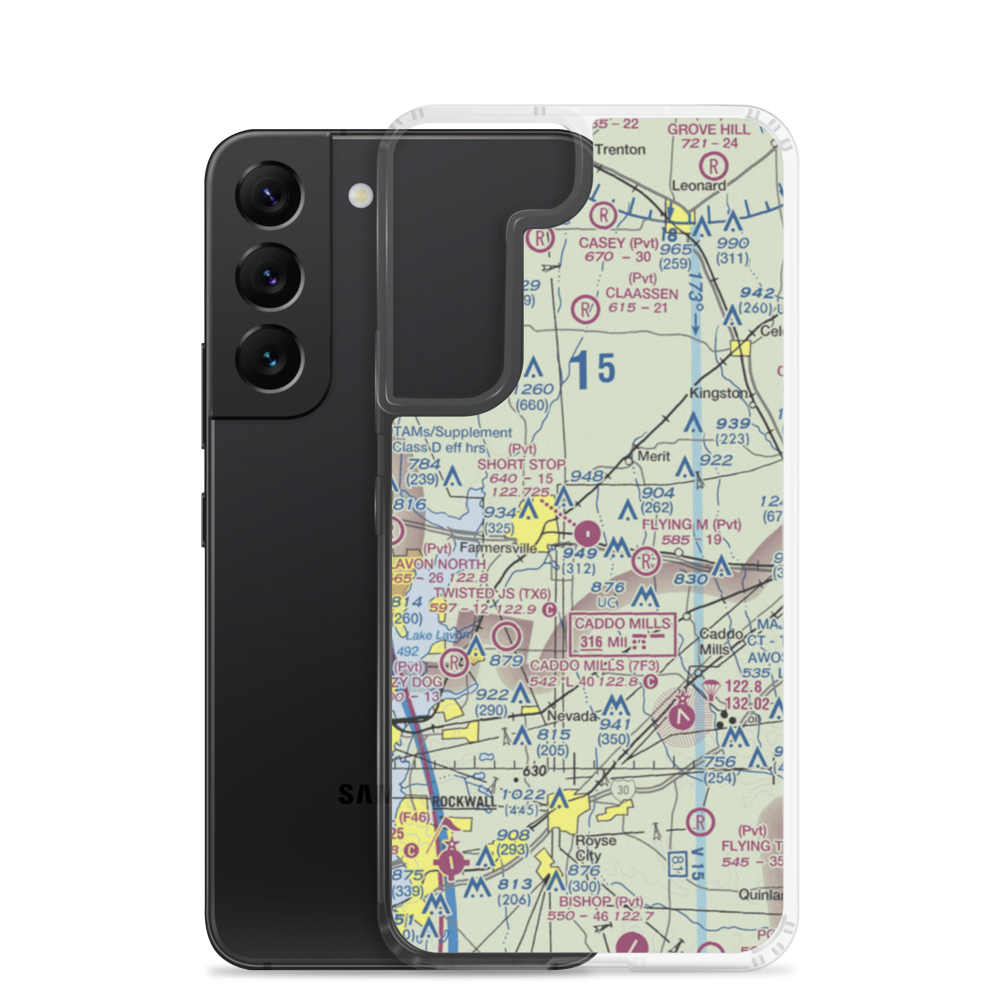 Short Stop Airport (8TA5) VFR Sectional Samsung Case Samsung Galaxy S22 model shown