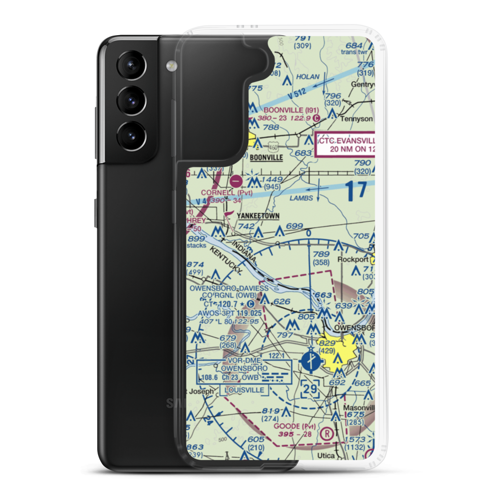Short Stop Airport (9II1) VFR Sectional Samsung Case Samsung Galaxy S21 Plus model shown