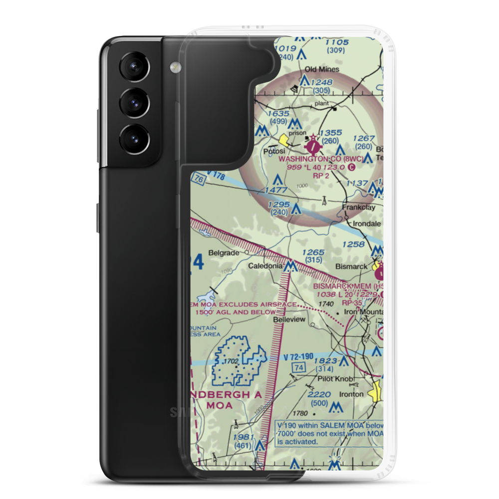 Short-N-Ruff Airport (0MO2) VFR Sectional Samsung Case Samsung Galaxy S21 Plus model shown