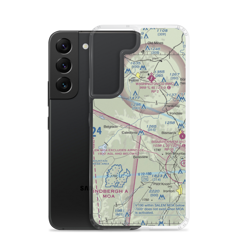 Short-N-Ruff Airport (0MO2) VFR Sectional Samsung Case Samsung Galaxy S22 model shown