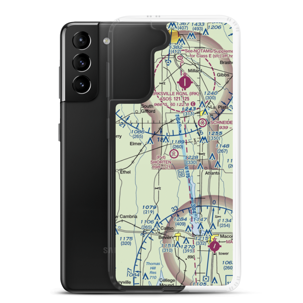 Shorten Airfield (MU06) VFR Sectional Samsung Case Samsung Galaxy S21 Plus model shown