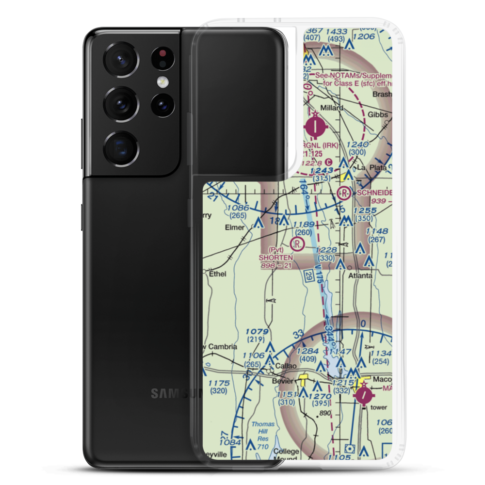 Shorten Airfield (MU06) VFR Sectional Samsung Case Samsung Galaxy S21 Ultra model shown