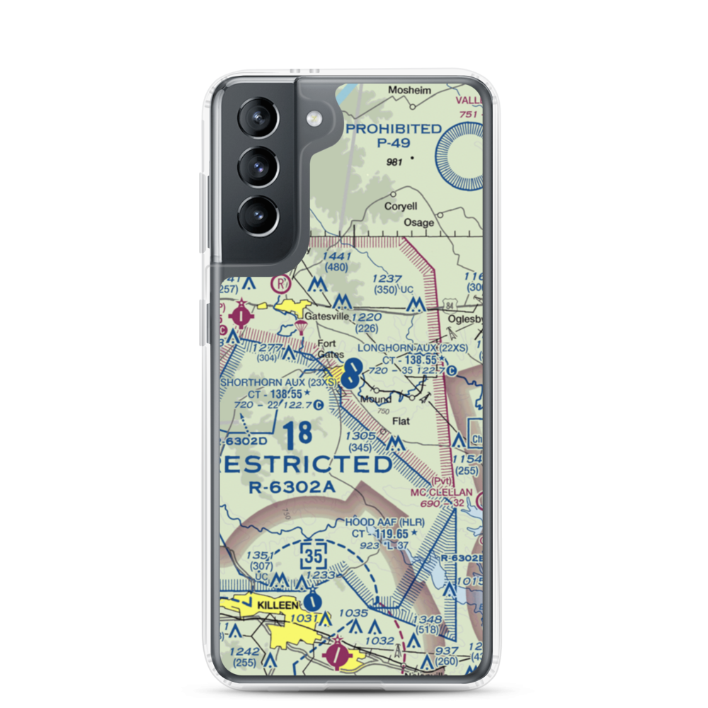 Shorthorn Aux Landing Strip (23XS) VFR Sectional Samsung Case Samsung Galaxy S21 model shown