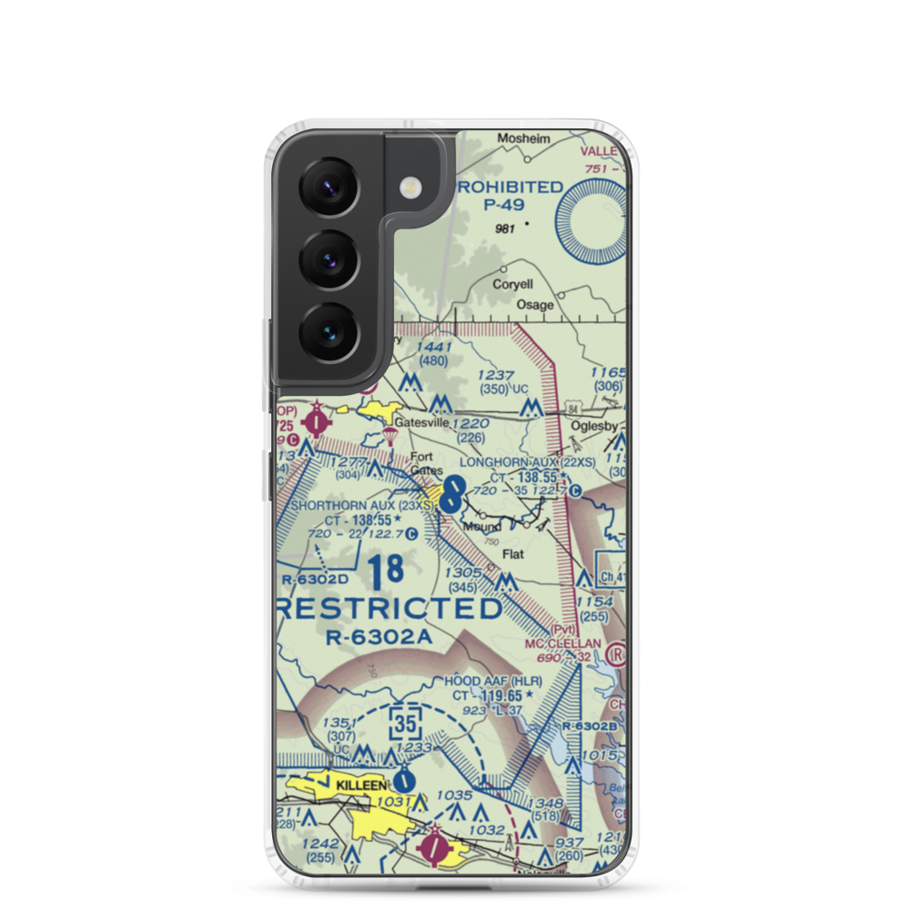 Shorthorn Aux Landing Strip (23XS) VFR Sectional Samsung Case Samsung Galaxy S22 model shown