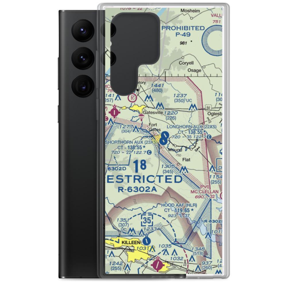 Shorthorn Aux Landing Strip (23XS) VFR Sectional Samsung Case Samsung Galaxy S22 Ultra model shown