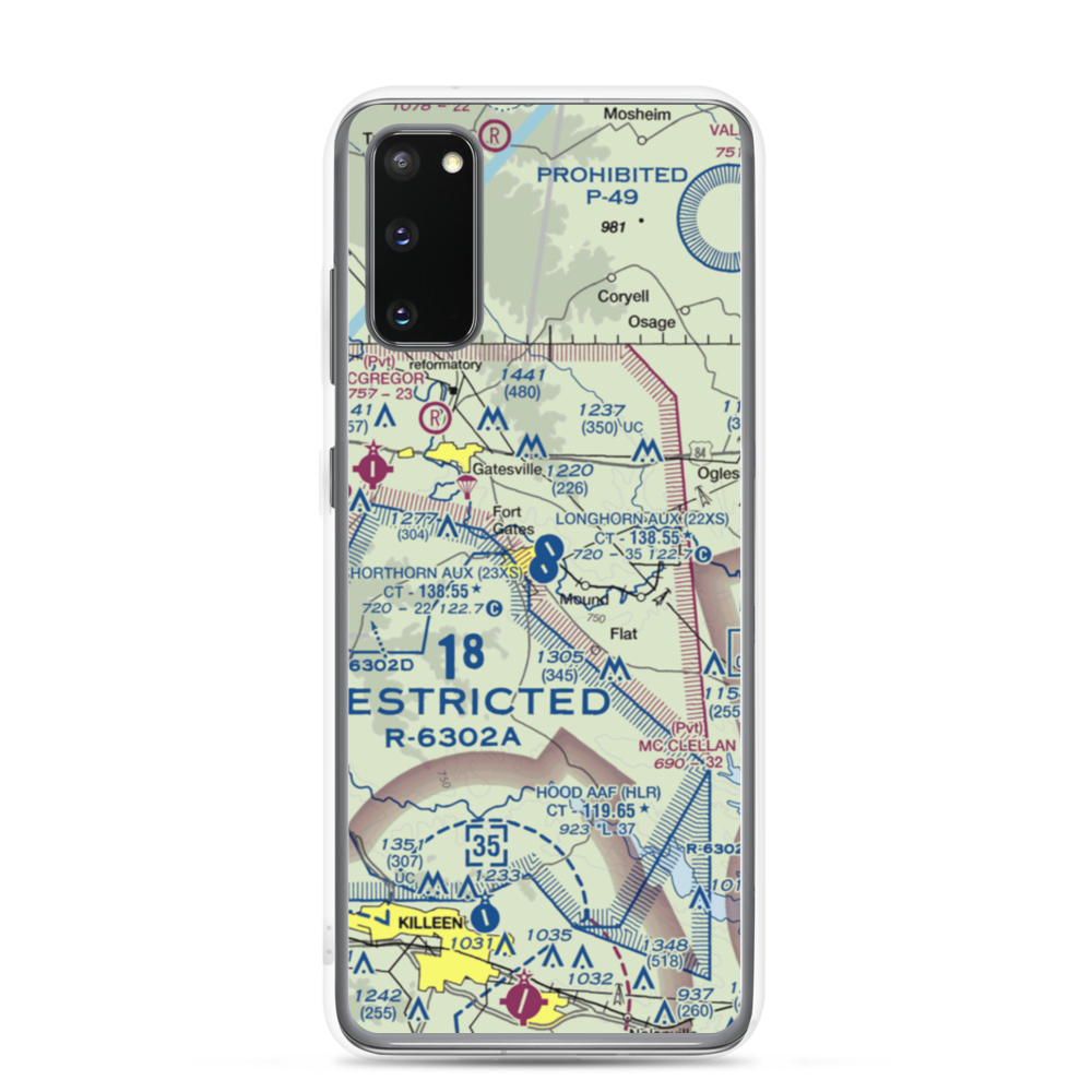 Shorthorn Aux Landing Strip (23XS) VFR Sectional Samsung Case Samsung Galaxy S20 model shown