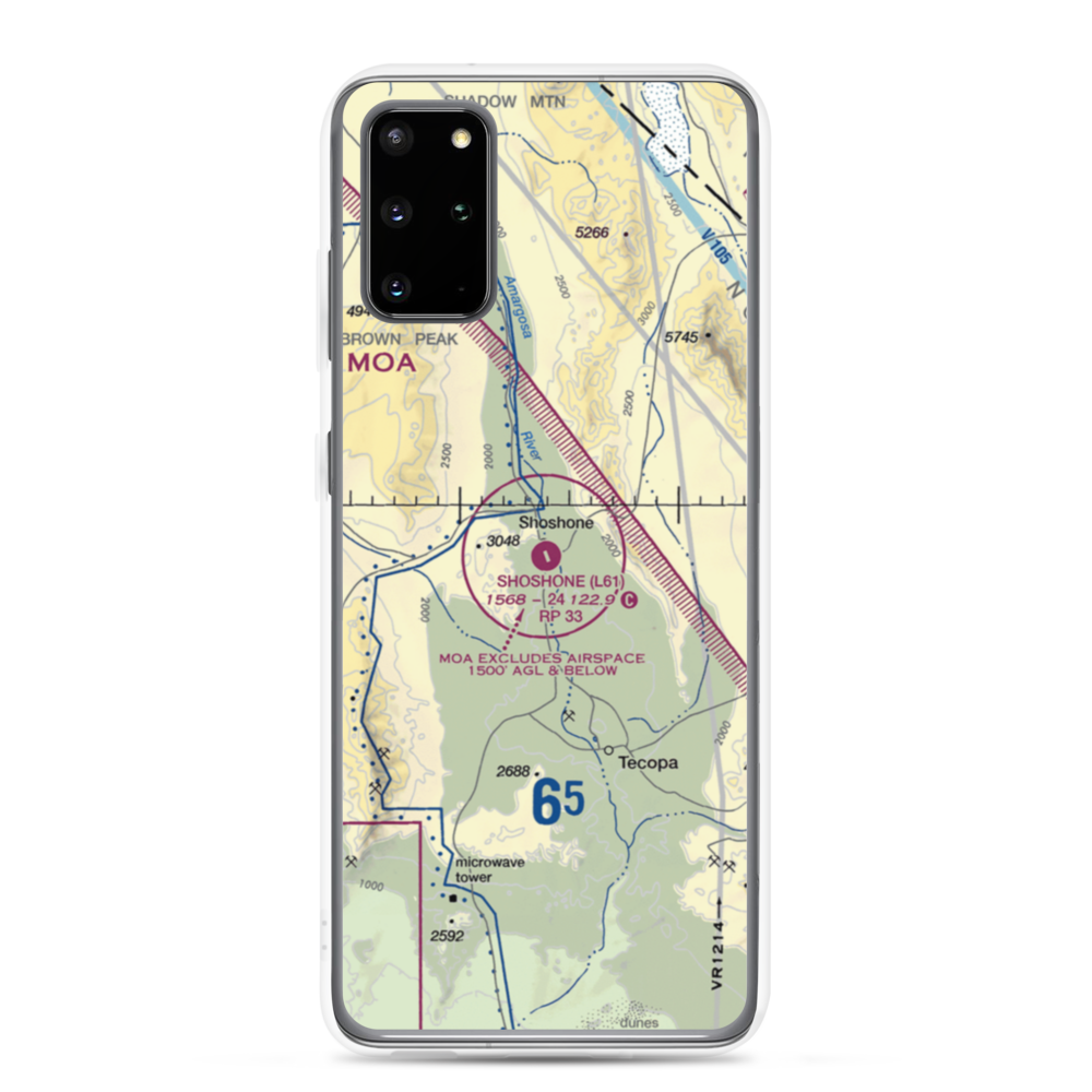 Shoshone Airport (L61) VFR Sectional Samsung Case Samsung Galaxy S20 Plus model shown