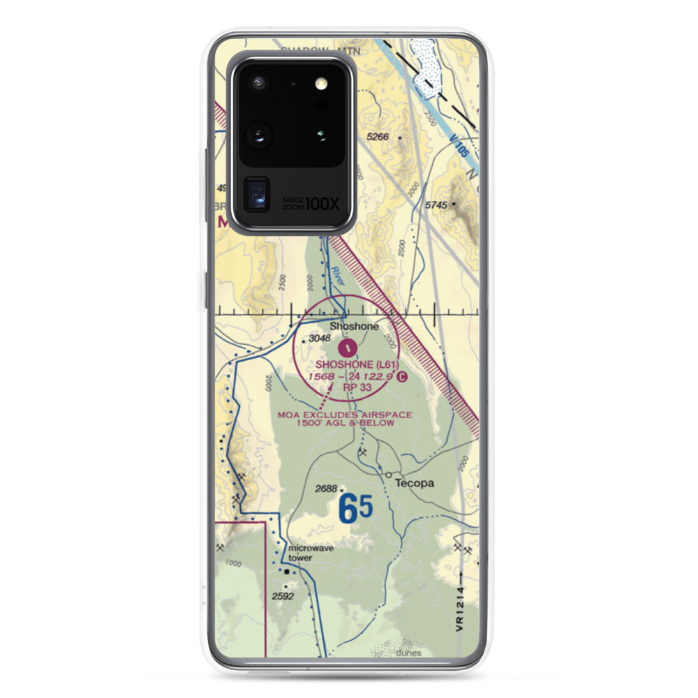 Shoshone Airport (L61) VFR Sectional Samsung Case Samsung Galaxy S20 Ultra model shown