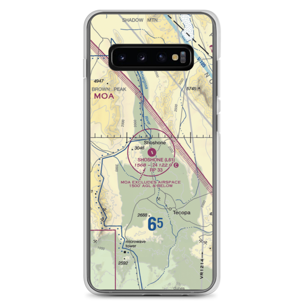 Shoshone Airport (L61) VFR Sectional Samsung Case Samsung Galaxy S10+ model shown