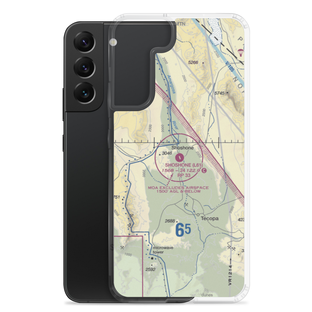 Shoshone Airport (L61) VFR Sectional Samsung Case Samsung Galaxy S22 Plus model shown