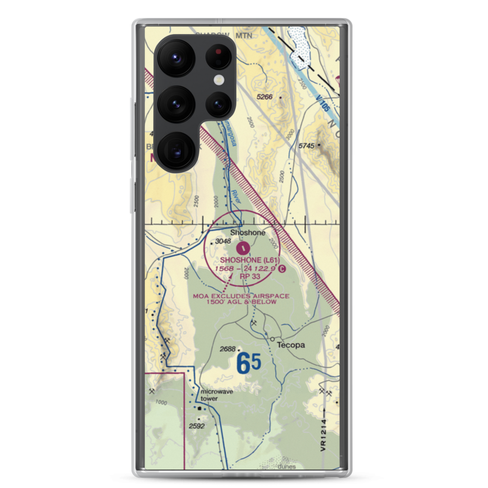 Shoshone Airport (L61) VFR Sectional Samsung Case Samsung Galaxy S22 Ultra model shown