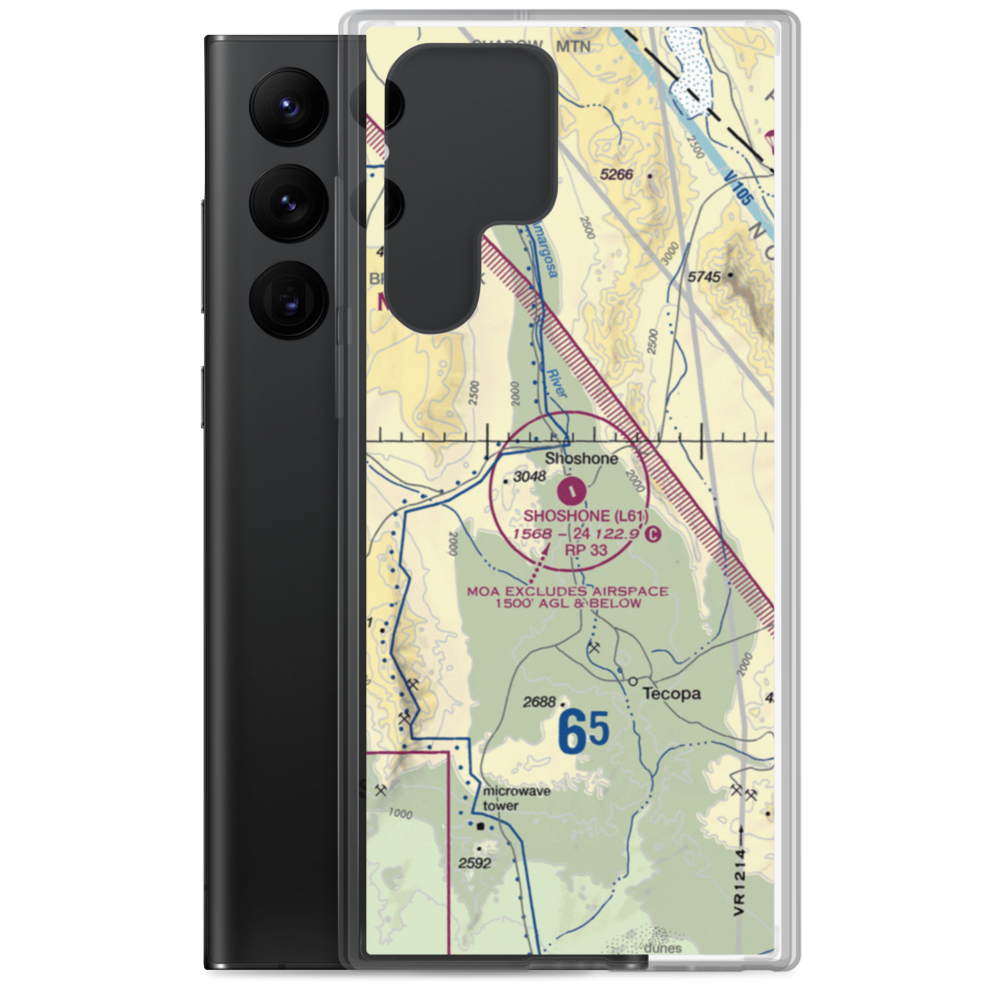 Shoshone Airport (L61) VFR Sectional Samsung Case Samsung Galaxy S22 Ultra model shown