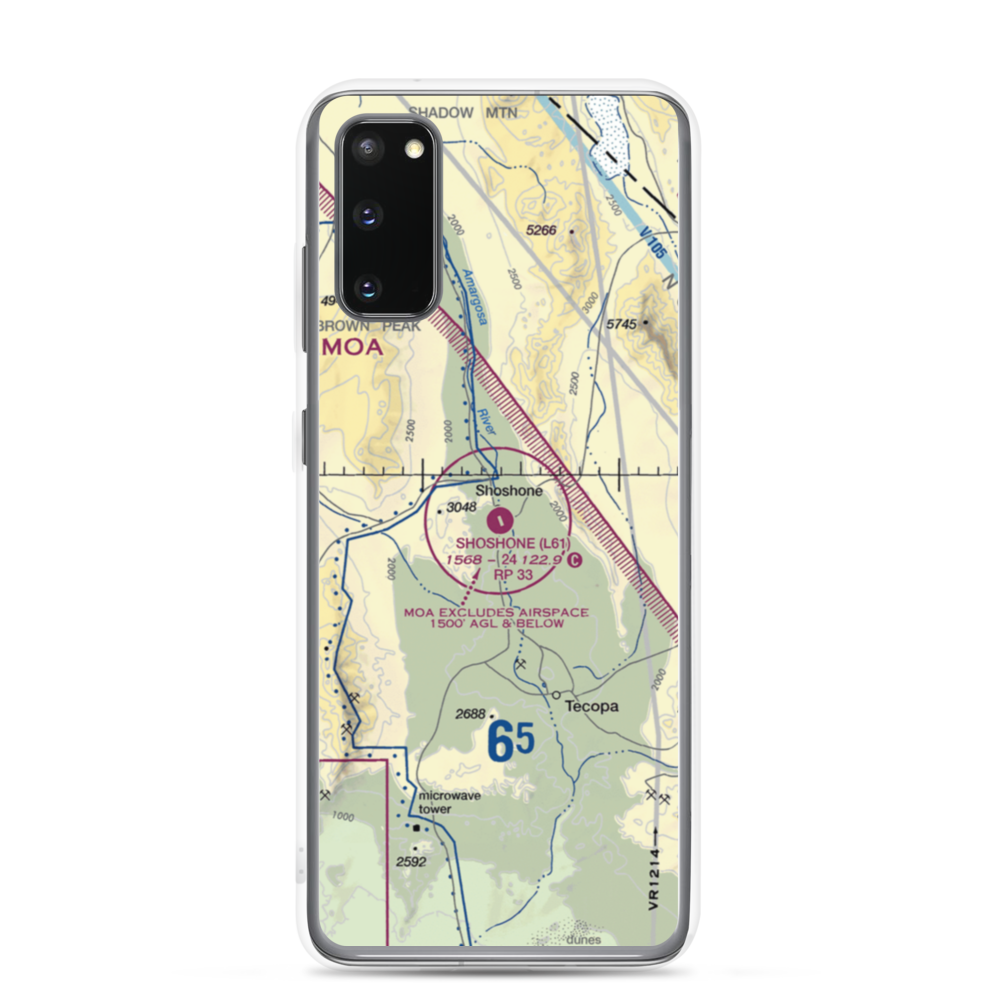 Shoshone Airport (L61) VFR Sectional Samsung Case Samsung Galaxy S20 model shown