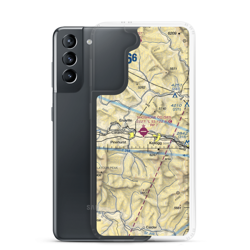 Shoshone County Airport (S83) VFR Sectional Samsung Case Samsung Galaxy S21 model shown