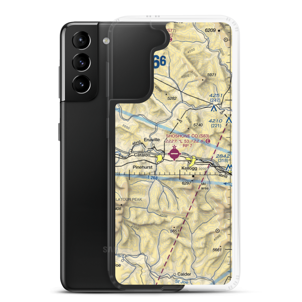 Shoshone County Airport (S83) VFR Sectional Samsung Case Samsung Galaxy S21 Plus model shown