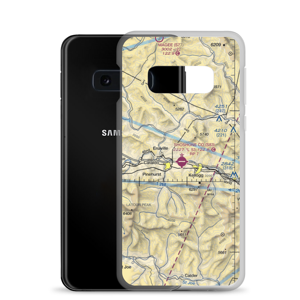 Shoshone County Airport (S83) VFR Sectional Samsung Case Samsung Galaxy S10e model shown