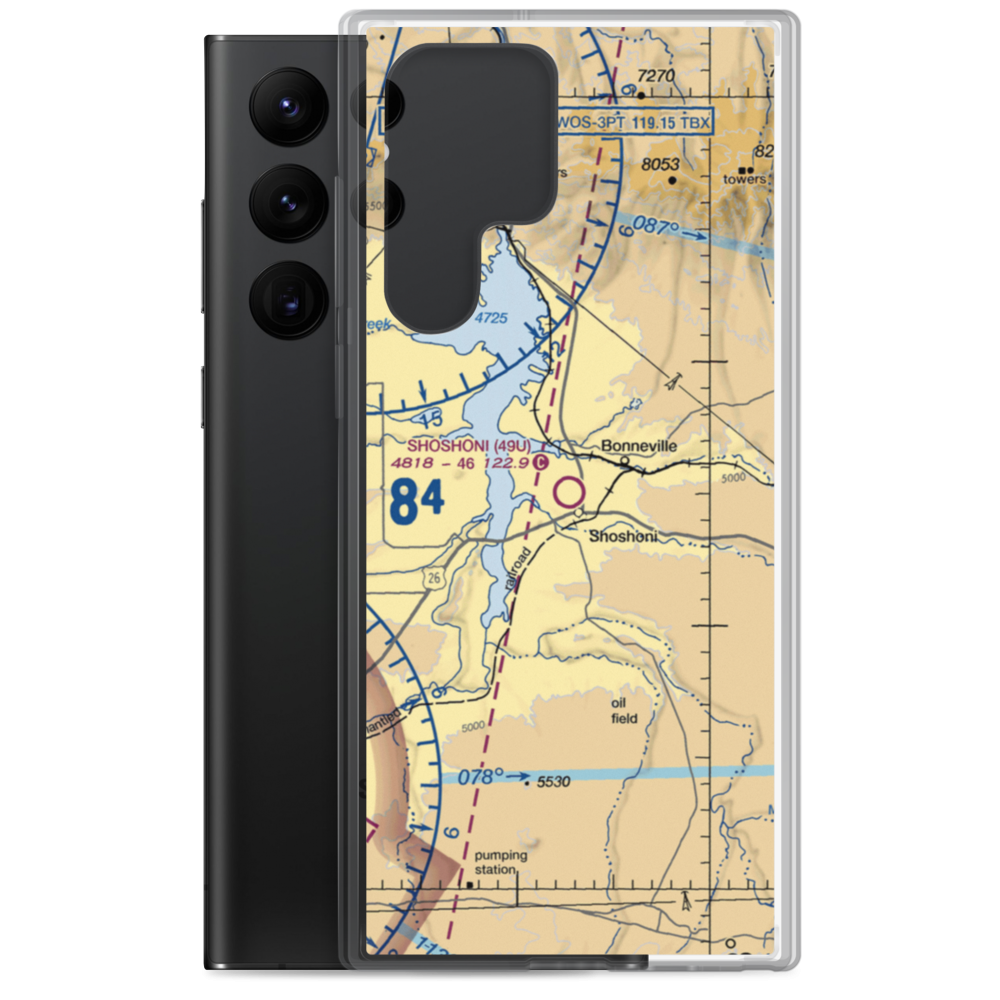 Shoshoni Municipal Airport (49U) VFR Sectional Samsung Case Samsung Galaxy S22 Ultra model shown