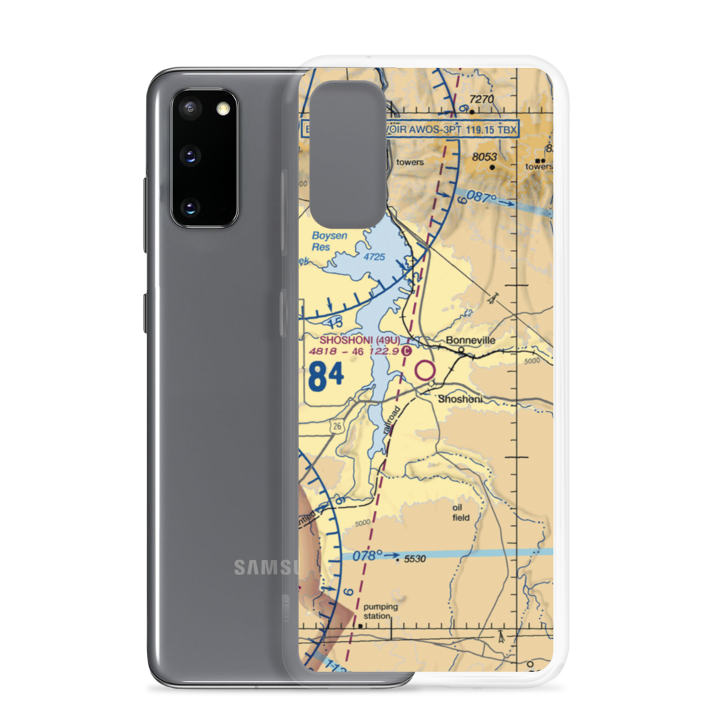 Shoshoni Municipal Airport (49U) VFR Sectional Samsung Case Samsung Galaxy S20 model shown