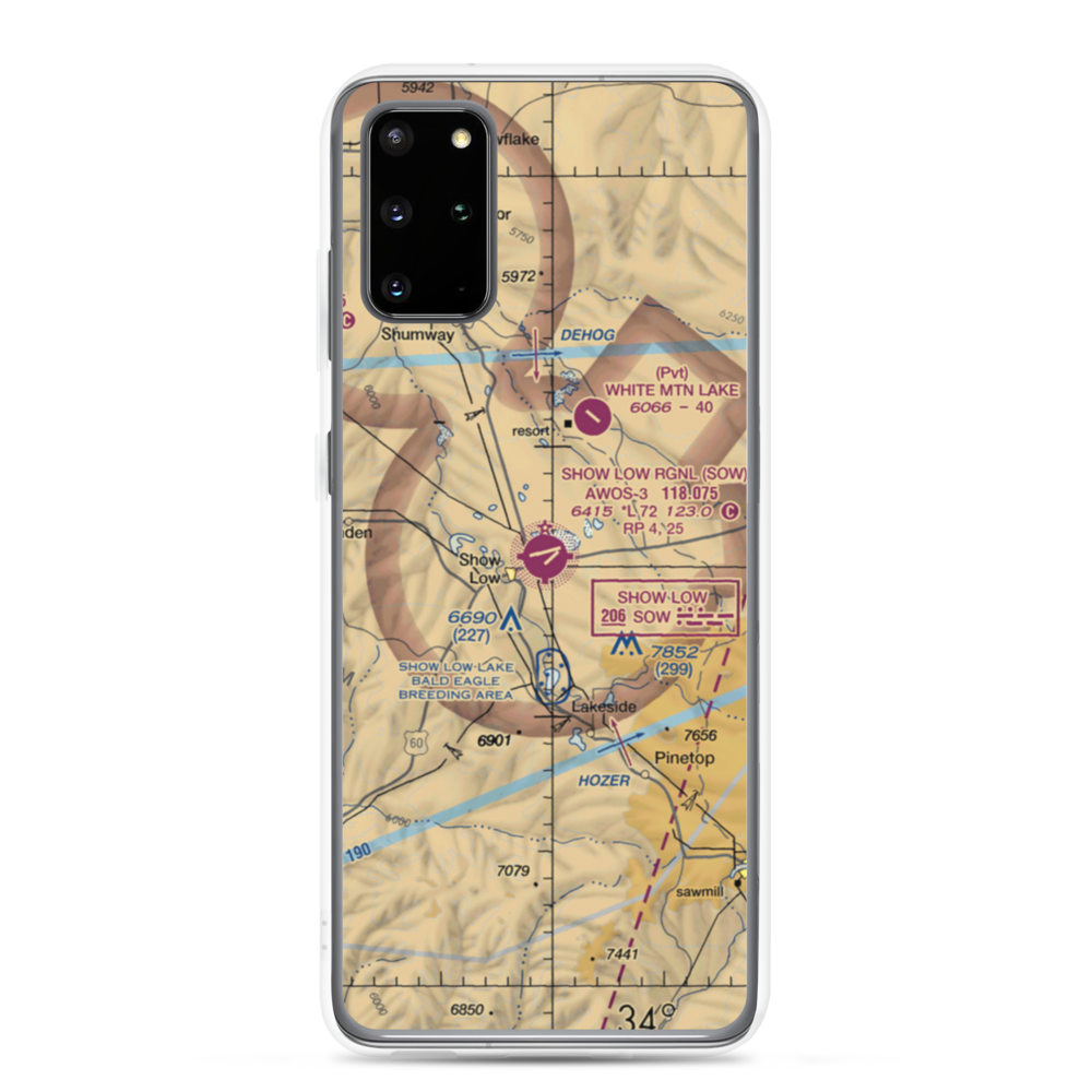 Show Low Regional Airport (SOW) VFR Sectional Samsung Case Samsung Galaxy S20 Plus model shown
