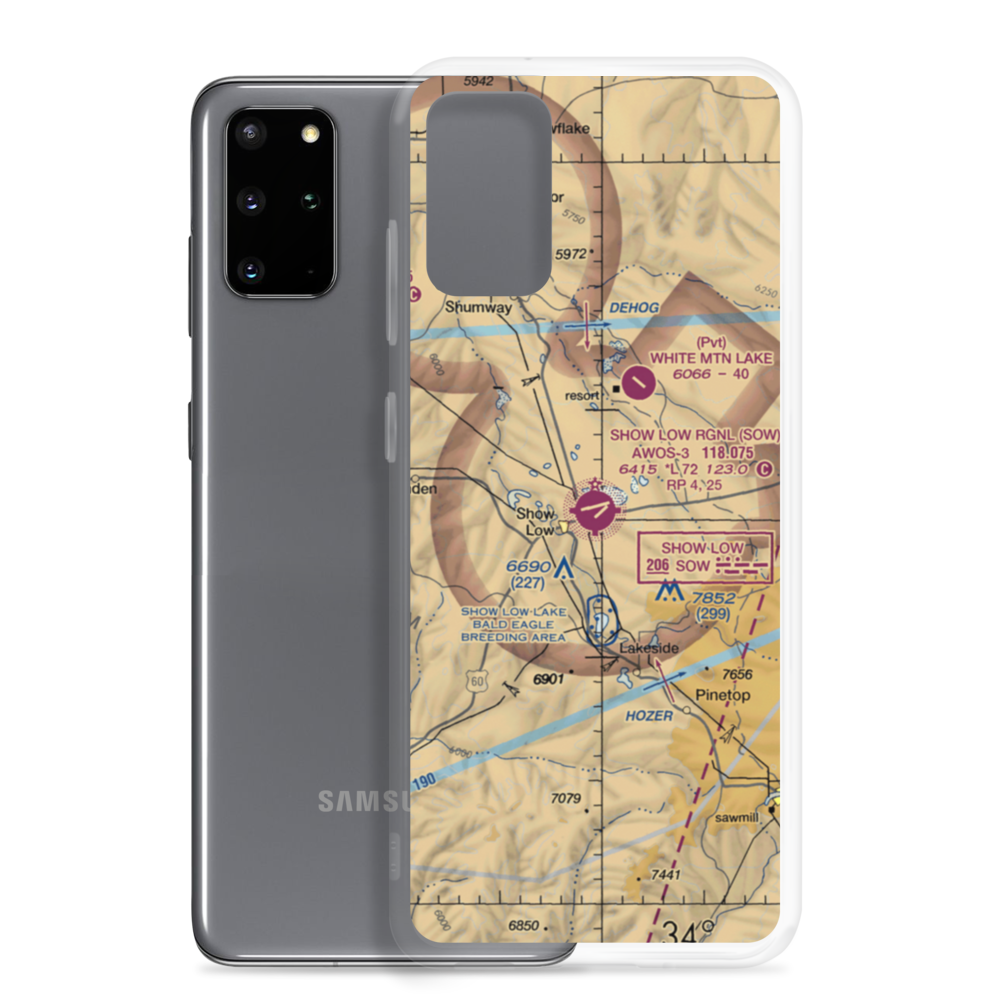 Show Low Regional Airport (SOW) VFR Sectional Samsung Case Samsung Galaxy S20 Plus model shown