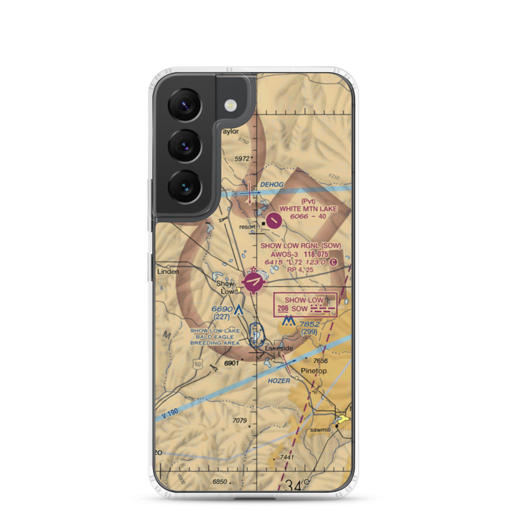 Show Low Regional Airport (SOW) VFR Sectional Samsung Case Samsung Galaxy S22 model shown