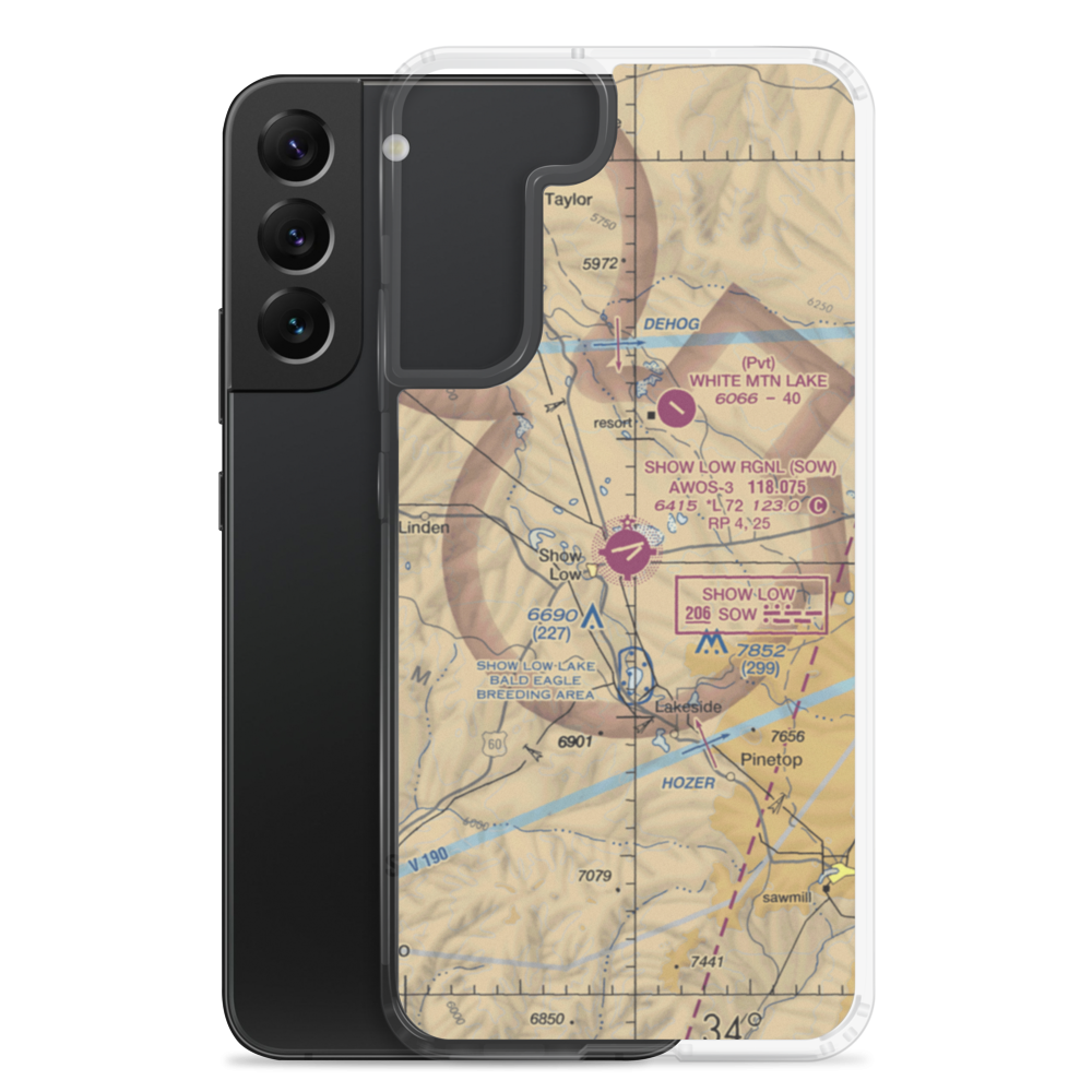 Show Low Regional Airport (SOW) VFR Sectional Samsung Case Samsung Galaxy S22 Plus model shown