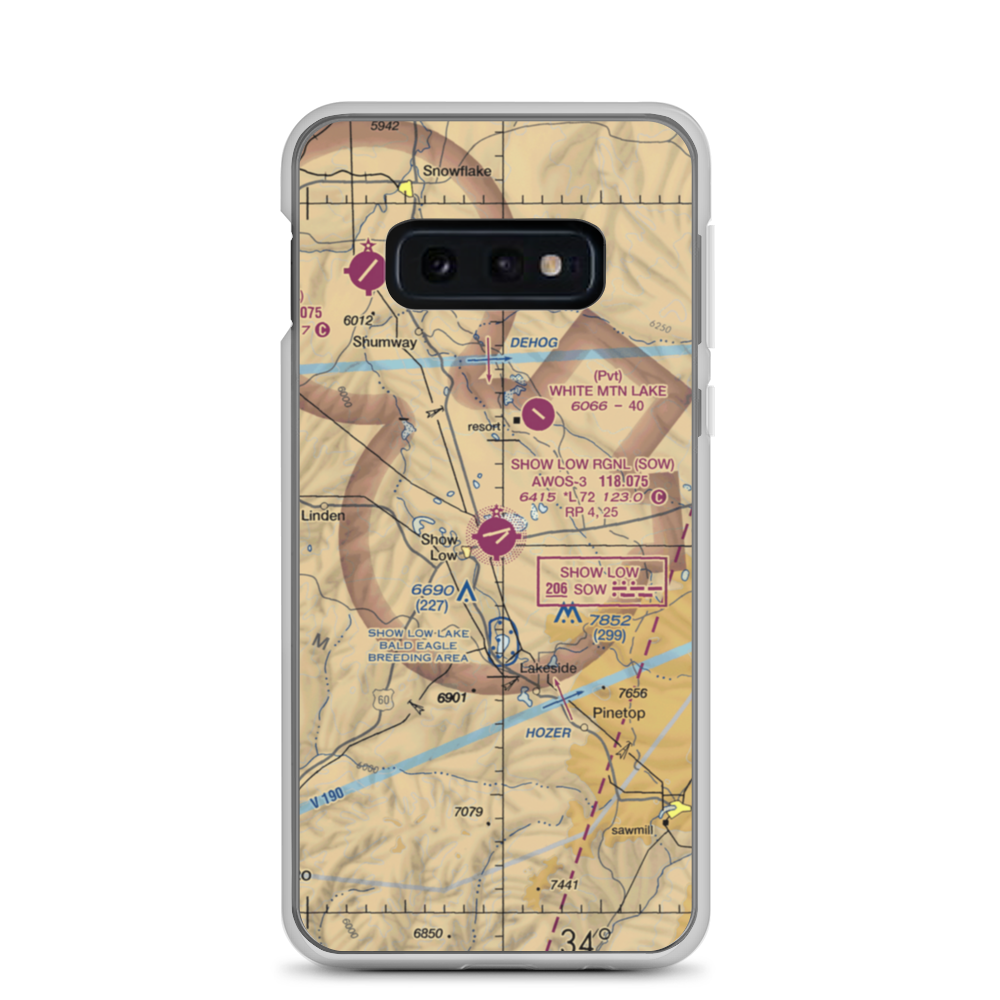 Show Low Regional Airport (SOW) VFR Sectional Samsung Case Samsung Galaxy S10e model shown