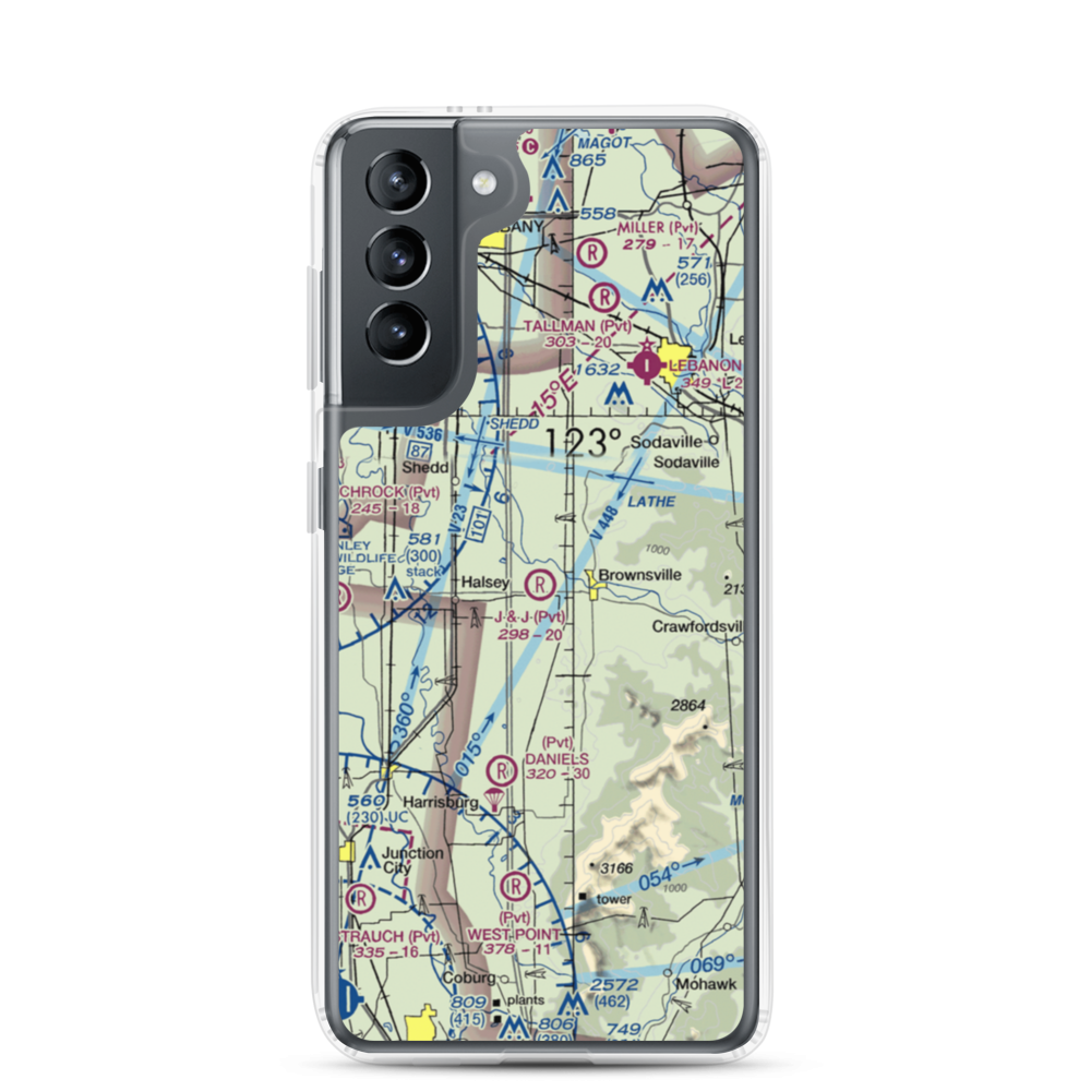 Showa Airport (OR94) VFR Sectional Samsung Case Samsung Galaxy S21 model shown