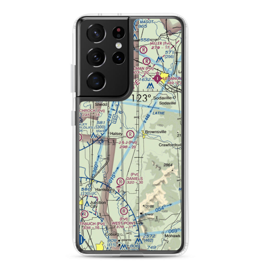 Showa Airport (OR94) VFR Sectional Samsung Case Samsung Galaxy S21 Ultra model shown