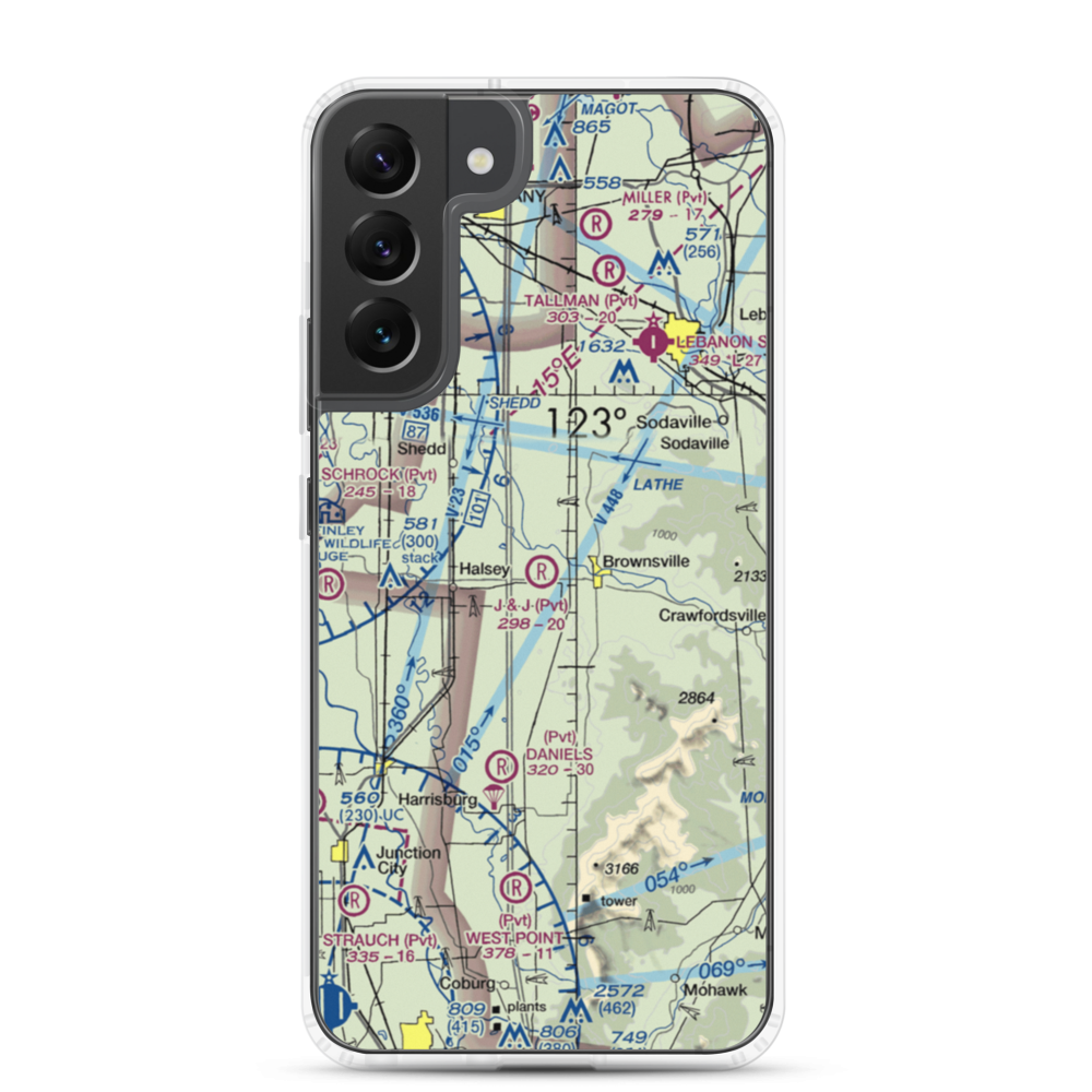 Showa Airport (OR94) VFR Sectional Samsung Case Samsung Galaxy S22 Plus model shown